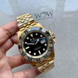 EWF Factory 1:1 Rolex GMT-Master II 126718GRNR 904L YG Black Dial Dots VR3285
