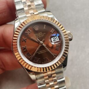 KZF Factory 1:1 Rolex Datejust 28mm 904L RG/SS Brown Dial A2671