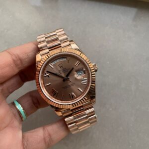 GMF Factory 1:1 Rolex Day-Date 40mm 228235 904L RG Fluted Bezel Rose Gold Dial