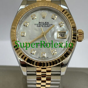 Rolex White Mother-Of-Pearl Diamond Dial Lady-Datejust Ref.279173