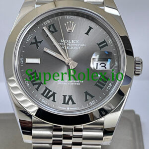 Rolex Datejust 41 Steel Slate Green Roman Ref.126300