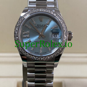 Rolex Platinum Lady-Datejust 28 Ice Blue Diamond Dial Ref.279136RBR