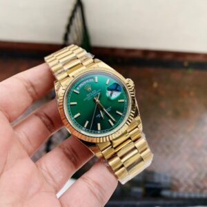 EWF Factory 1:1 Rolex Day Date 40 YG 904L Steel Best Edition Green Dial A3255