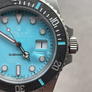 DIWF FACTORY 1:1 Rolex Submariner Sandblasted  Best Edition Carbon Bezel Tiffany Blue Dial Dial VR3135