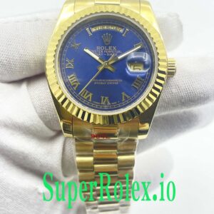 Rolex Day-Date 36MM Yellow Gold Blue Roman Dial Ref.18238