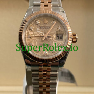 Rolex Lady-Datejust 26 Everose Gold and Steel Diamond Dial Ref.179171