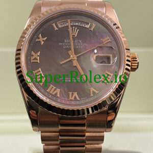 Rolex Day-Date 36MM Everose Gold Tahitian Mother of Pearl Roman Dial Ref.118235