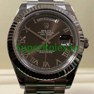 Rolex Day-Date II 40MM White Gold Ref.218239 - hocolate Roman Dial