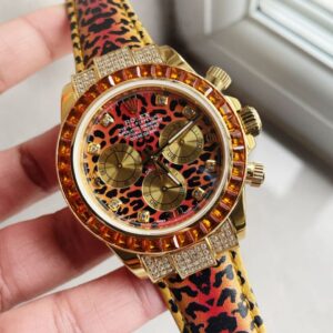JH factory 1:1 Rolex Daytona 116598 SACO ‘Leopard’ Leopard print Dial Leopard print Leather Strap