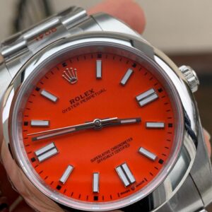 EW FACTORY 1:1 Rolex OYSTER PERPETUAL CORAL RED DIAL 41MM Asian A3230