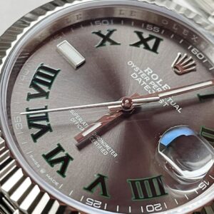 Rolex DateJust Men “wimbledon”SS Grey textured Dial Roman Markers