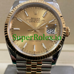 Rolex Datejust 36 Yellow Gold Champagne Index Dial Ref.126233