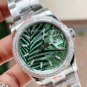 GMF Factory 1:1 Rolex DateJust 36 SS 126284 Diamonds Bezel Best Edition New Green Dial A2824