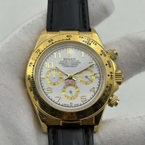 Rolex Daytona Yellow Gold White Arabic Dial Cosmograph Ref.16518