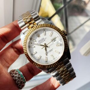 EW Factory 1:1 Rolex DateJust 41 126333 SS/YG Best Edition 904L Steel White Stick Dial
