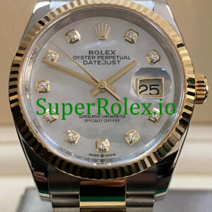 Rolex Datejust 36 Yellow Gold Mother of Pearl Diamond Dial Ref.126233