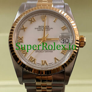 Rolex Datejust 31 Yellow Gold White Roman Dial Ref.68273