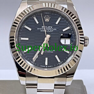Rolex Datejust 41 Steel Bright Blue Fluted-Motif Dial Ref.126334