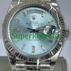 Rolex Platinum Day-Date 41MM Ref.228236 - Ice Blue Baguette Diamond Dial
