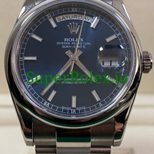 Rolex Day-Date 36MM White Gold Blue Index Dial Ref.118209