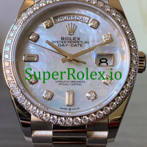Rolex Day-Date 36MM White Gold Diamond Bezel Ref.128349RBR
