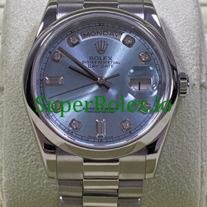 Rolex Platinum Day-Date 36MM Ice Blue Diamond Dial Ref.118206