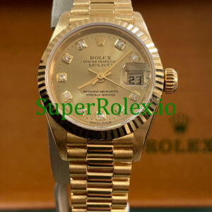 Rolex Lady-Datejust 26MM Champagne Diamond Dial Ref.69178